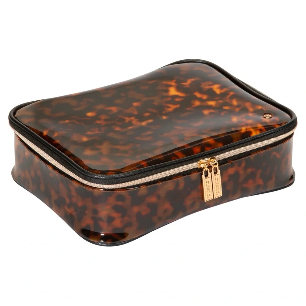 Stephanie Johnson Miami Clearly Tortoise Claire Jumbo Make-up Case-NWT